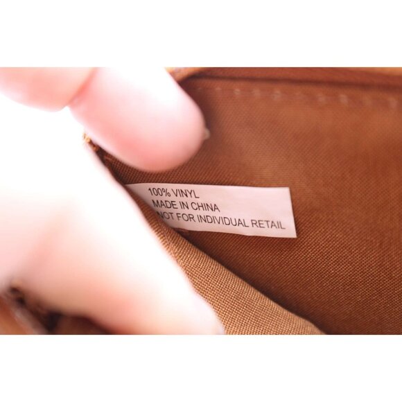 Brown Vinyl Tan Zip Around Wallet Removable Card Holder Organizer NEW Vintage - Picture 7 of 10